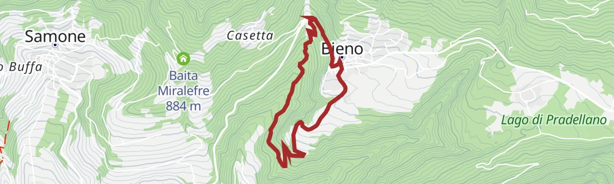 Route map: Walk - Laste Castrozza